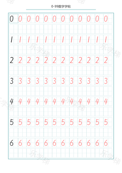 写数字0到99